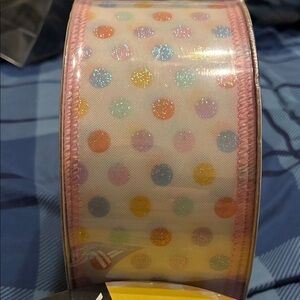 Polka Dot Wired Edge 50 Yards Ribbon - Multicolor